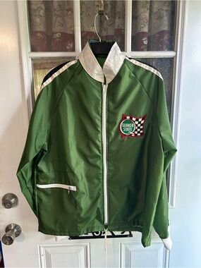 Vintage Quaker State Green Racing Jacket with Checker Patch men’s M, 26” long